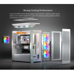 COUGAR PC skříň AIRFACE PRO RGB White Mid Tower Airflow Panel 3 x 120mm ARGB Fans 1x 120mm ARGB Fan TG Left Panel