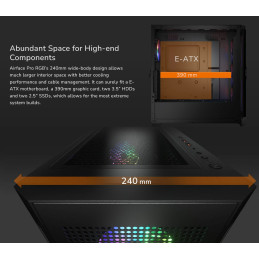 COUGAR PC skříň AIRFACE PRO RGB Black Mid Tower Airflow Panel 3 x 120mm ARGB Fans 1x 120mm ARGB Fan TG Left Panel