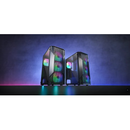 COUGAR PC skříň MX110 RGB Black (system build version) Mid Tower 4 x 120mm fans RGB