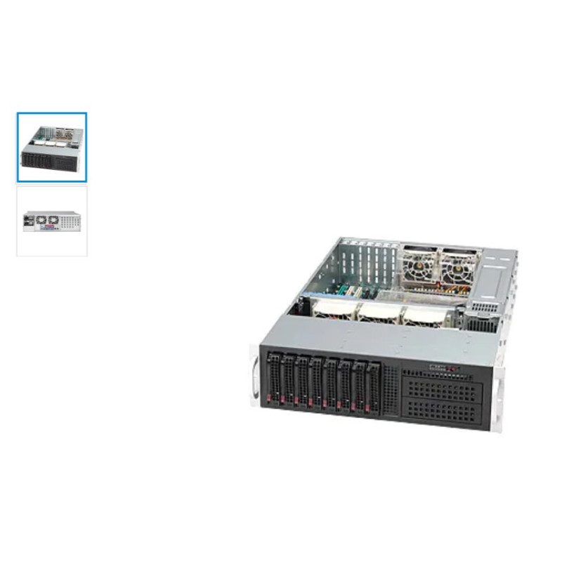 SUPERMICRO 3U chassis 8x 3,5" HS SAS/SATA, 2x 5,25", slimDVD, 2x920W (80+titanium)