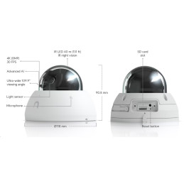 Ubiquiti UniFi AI Dome – 4K kopulová AI kamera, bílá