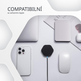 CANYON bezdrátová magnetická nabíjecka HEXAGON 110, 15W, Qi2 Dark Grey
