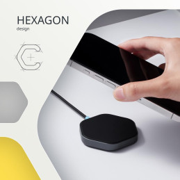 CANYON bezdrátová magnetická nabíjecka HEXAGON 110, 15W, Qi2 Dark Grey