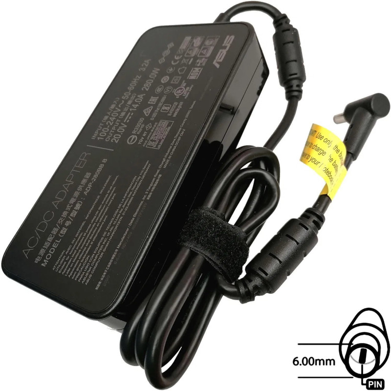 ASUS AC NAPÁJACÍ ADAPTÉR 280W 20V 3pin 6.0mm -bez EU plug