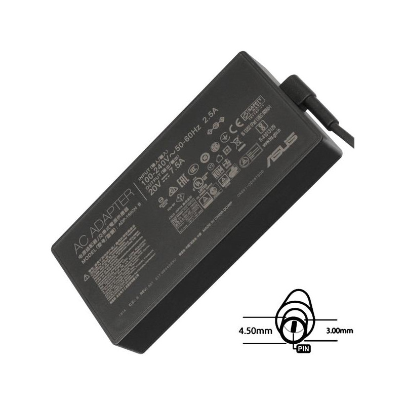 ASUS AC NAPÁJACÍ ADAPTÉR 150W 20V 3pin 4.5 mm -bez EU plug