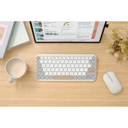 ASUS Marshmallow KW100 Copilot version - bezdrôtová klávesnica, Oat Milk, CZ/SK