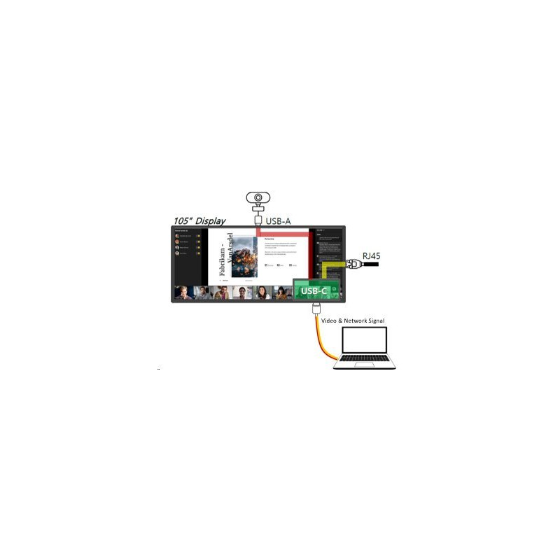 Samsung QP105DX-5K 105" 5120x2160 500cd, HDMI DP USB 24/7
