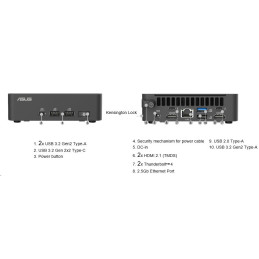 ASUS NUC 15 Pro RNUC15CRKC500002/Intel Core 5-210H/DDR5/USB 7x/LAN/WiFi/Intel Graphics/M.2/Slim/L6 Kit/EU power cord
