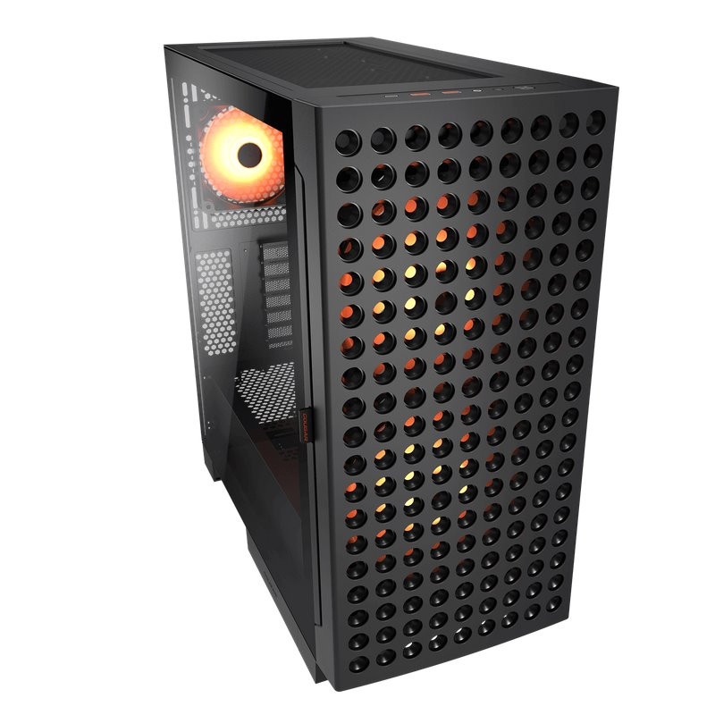 COUGAR PC skříň AIRFACE ECO RGB Black Mid Tower Airflow 2 x 180mm ARGB PWM Fans 1x 120mm ARGB Fan