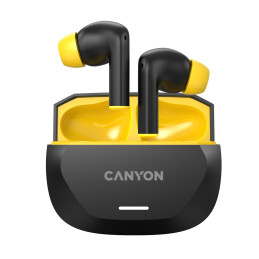 Bezdrátová stereo sluchátka True wireless Hexagon 7, černo/žlutá