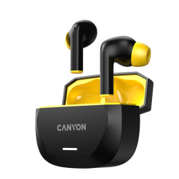 Bezdrátová stereo sluchátka True wireless Hexagon 7, černo/žlutá