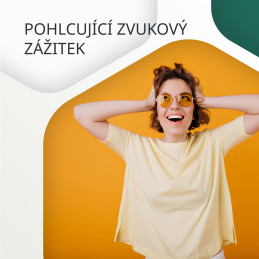 Bezdrátová stereo sluchátka True wireless Hexagon 7, černo/žlutá