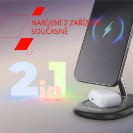 CANYON Bezdrátová nabíječka WCS-205 15W Qi2 2in1 White