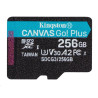 Kingston paměťová karta 256GB microSDXC Canvas Go Plus Gen4 A2 U3 V30 Card + ADP