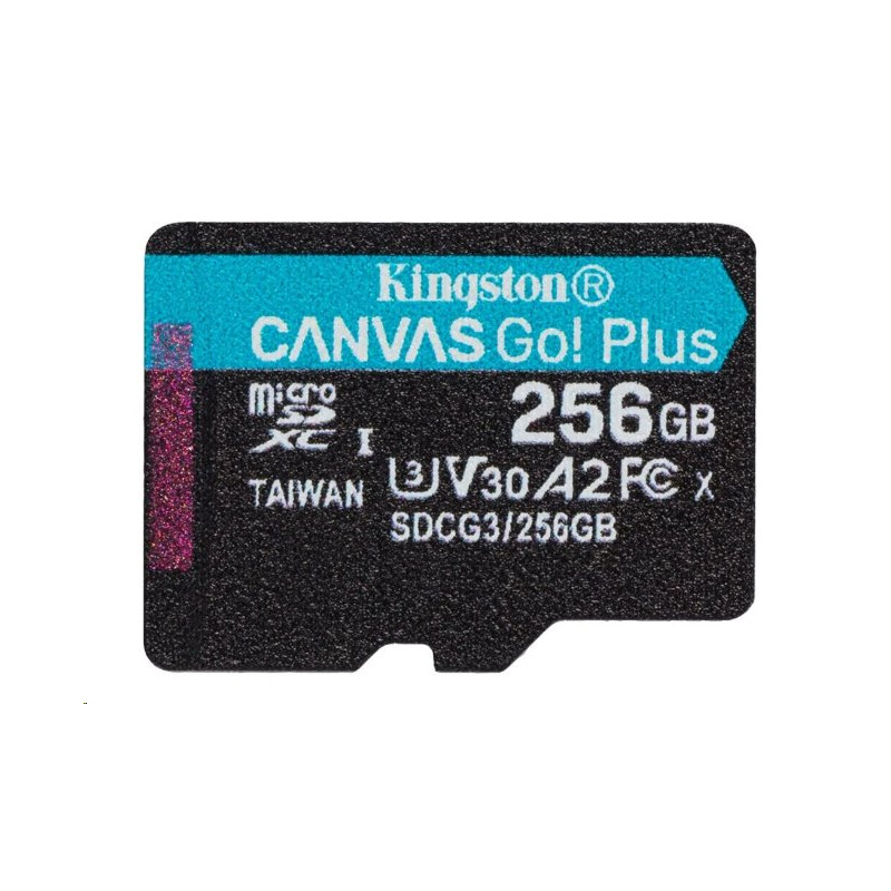 Kingston paměťová karta 256GB SDXC Canvas Go Plus Gen4 C10 UHS-I U3