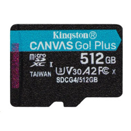 Kingston paměťová karta 512GB SDXC Canvas Go Plus Gen4 C10 UHS-I U3