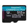 Kingston paměťová karta 512GB SDXC Canvas Go Plus Gen4 C10 UHS-I U3