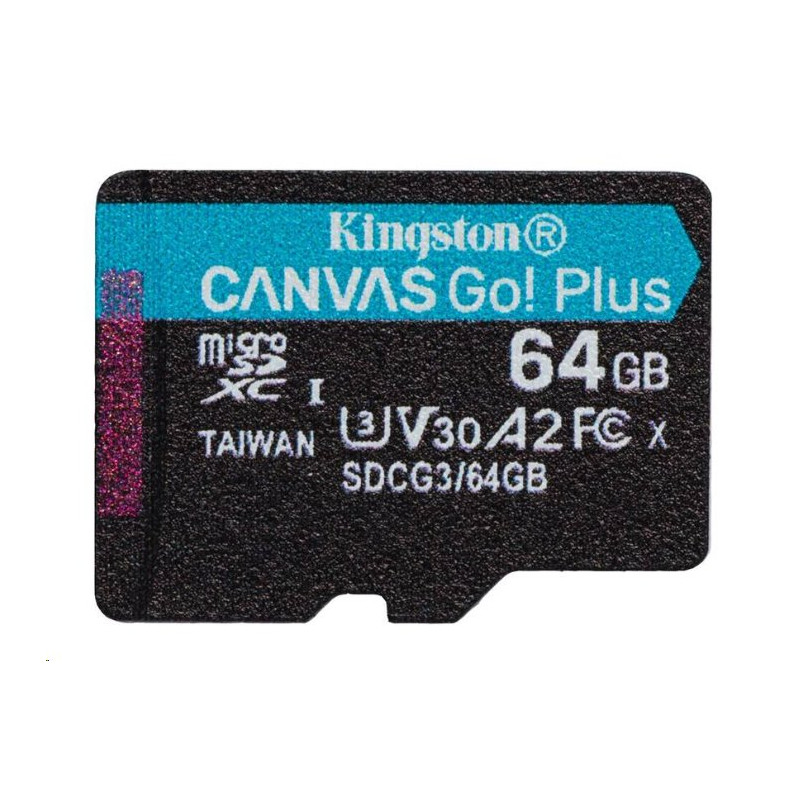 Kingston paměťová karta 64GB SDXC Canvas Go Plus Gen4 C10 UHS-I U3