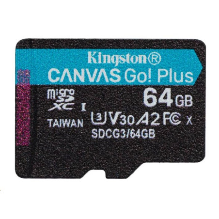Kingston paměťová karta 64GB SDXC Canvas Go Plus Gen4 C10 UHS-I U3