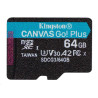 Kingston paměťová karta 64GB SDXC Canvas Go Plus Gen4 C10 UHS-I U3