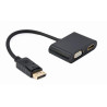 Gembird adaptér DisplayPort (M) na HDMI (F) + VGA (F), kábel 0.1m, čierny