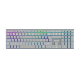 CANYON keyboard HKB-W11 EN/CS RGB Dual Mode Wireless Grey