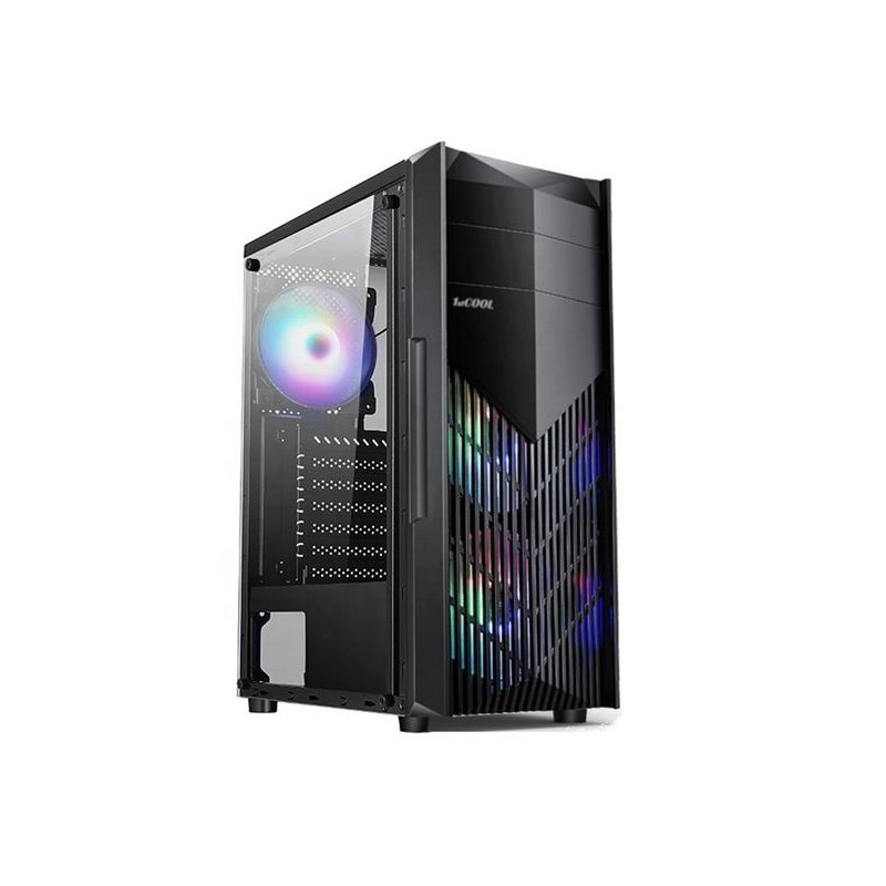 1stCOOL MONSTER EVO, skrinka ATX, 2x RGB ventilátor, USB3.0, čierna