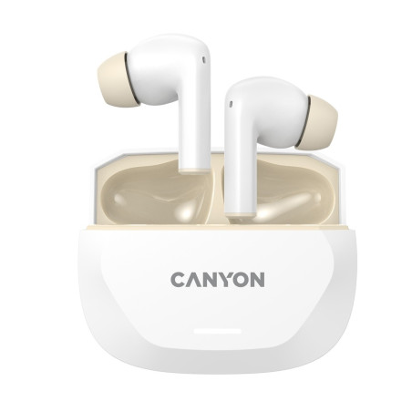 Bezdrátová stereo sluchátka True wireless Hexagon 7, bílo/béžová