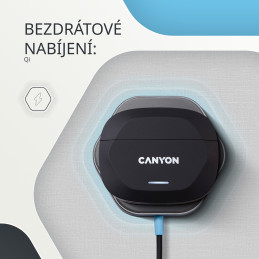 Bezdrátová stereo sluchátka True wireless Hexagon 7, bílo/béžová