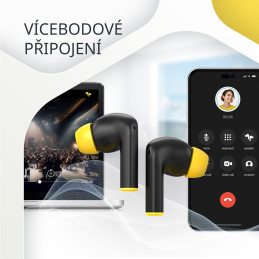 Bezdrátová stereo sluchátka True wireless Hexagon 7, bílo/béžová