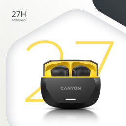 Bezdrátová stereo sluchátka True wireless Hexagon 7, bílo/béžová
