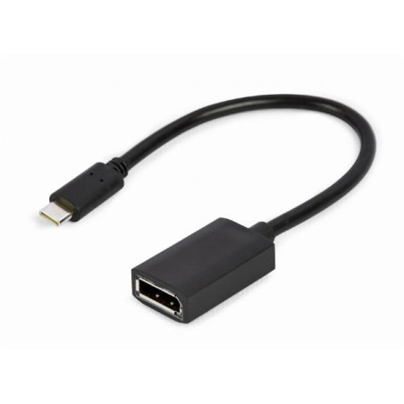 Gembird adaptér USB-C (M) na DisplayPort (F), 4K, 0.15m kábel, čierny