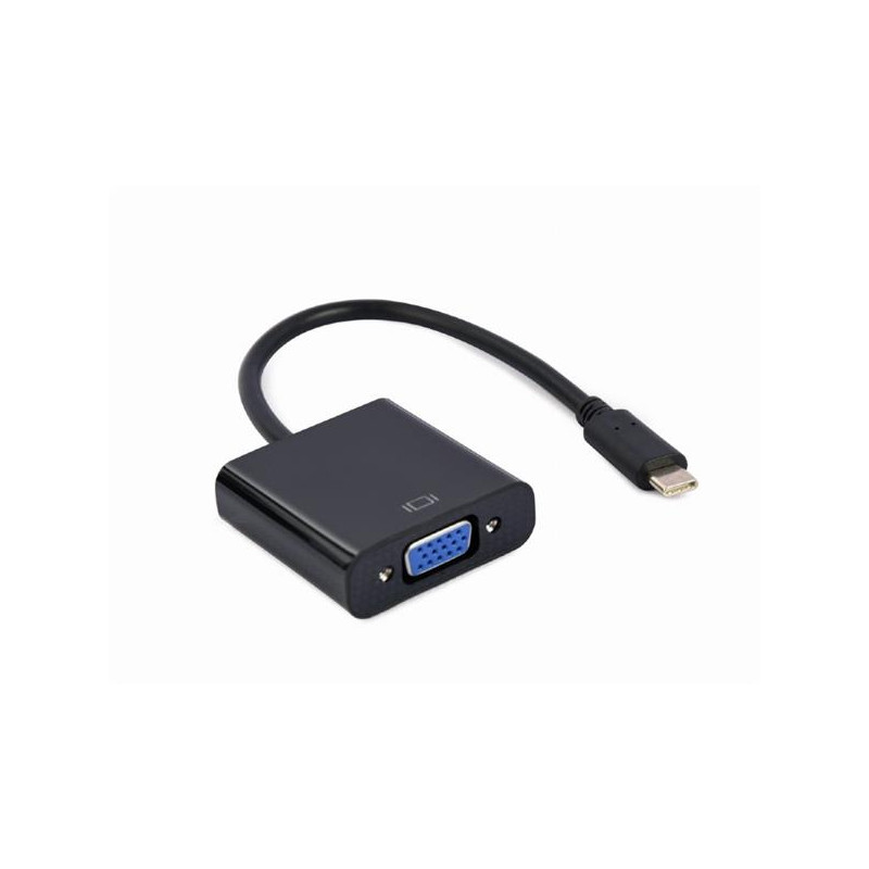 Gembird adaptér USB-C (M) na VGA (F), 0.15m kábel, čierny