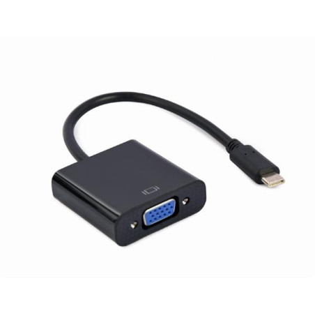 Gembird adaptér USB-C (M) na VGA (F), 0.15m kábel, čierny