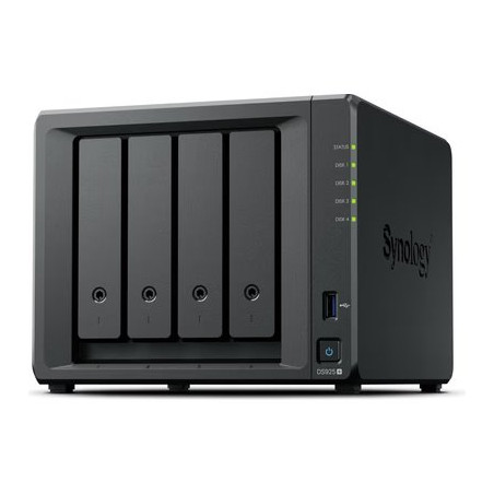 Synology DiskStation DS925+, 4-bay NAS, včetně 2ks HDD 4TB (HAT3300-4T), CPU V1500B, RAM 4GB, LAN 2x 2.5Gb, 1x USB-C