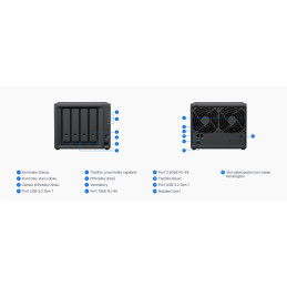 Synology DiskStation DS425+, 4-bay NAS, CPU QC Celeron J4125 64bit, RAM 2GB, 2x USB, LAN 1x 2.5Gb + 1x 1Gb , 2x M.2 slot