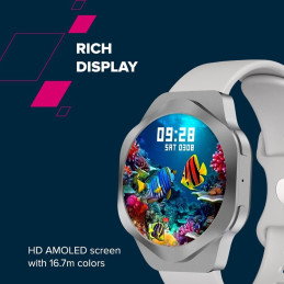 CANYON Smart Watch Hexagon 88 BT-CALL Silver