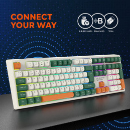 CANYON keyboard Shadder GKW-11 Mech RGB Wireless CS layout, White/Biege