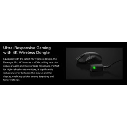 COUGAR herní myš bezdrátová/drátová REVENGER PRO 4K BLACK, čip PixArt 3395, 26000dpi, 650 IPS, 55g