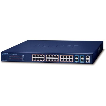 OPRAVENÉ - Planet SGS-5240-24P4X L2/L3 PoE switch, 24x 1GE, 4x 10G SFP+, PoE 802.3at 30/370W, stohování
