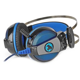 NEDIS herní headset GHST500BK/ drátová sluchátka + mikrofon/ zvuk 7.1/ LED/ USB/ kabel 2,1 m/ černo-modrý