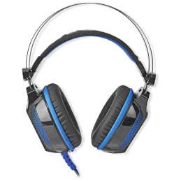 NEDIS herní headset GHST500BK/ drátová sluchátka + mikrofon/ zvuk 7.1/ LED/ USB/ kabel 2,1 m/ černo-modrý
