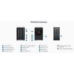 Synology DiskStation DS725+, 2-bay NAS, CPU DC AMD Ryzen R1600 64bit, RAM 4GB, USB-C, LAN 1x 2.5GB + 1x 1Gb