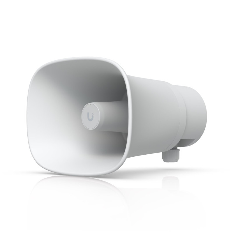 Ubiquiti UniFi AI Horn Speaker, venkovní PoE reproduktor s AI funkcemi, bílý