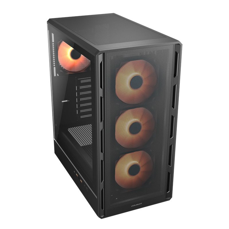 COUGAR PC skříň AIRFACE PURE PRO Black Mid Tower Mesh Front Panel 3 x 120mm ARGB Fan, Rear Panel 1x 120mm ARGB Fan