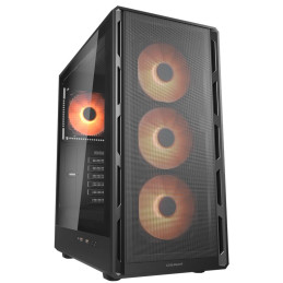 COUGAR PC skříň AIRFACE PURE PRO Black Mid Tower Mesh Front Panel 3 x 120mm ARGB Fan, Rear Panel 1x 120mm ARGB Fan