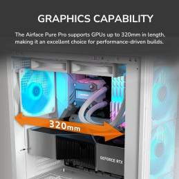 COUGAR PC skříň AIRFACE PURE PRO White Mid Tower Mesh Front Panel 3 x 120mm ARGB Fan, Rear Panel 1x 120mm ARGB Fan