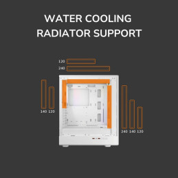 COUGAR PC skříň AIRFACE PURE RGB White Mid Tower Mesh Front Panel 3 x 120mm ARGB Fan, Rear Panel 1x 120mm ARGB Fan