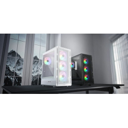COUGAR PC skříň AIRFACE PURE RGB White Mid Tower Mesh Front Panel 3 x 120mm ARGB Fan, Rear Panel 1x 120mm ARGB Fan