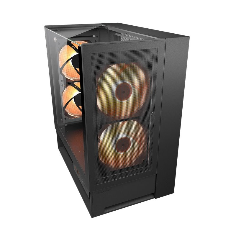 COUGAR PC skříň OMNYX Black Mid Tower Mesh Front Panel 2 x 160mm ARGB Fan, Rear Panel 2x 160mm ARGB Fan